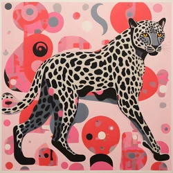 Leopardo con vortici e fiocchi 4