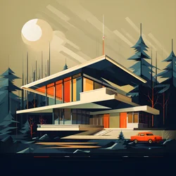 Grafica di design moderno della metà del secolo 2