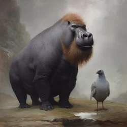 Capibara mescolato con un gorilla dorso argenteo 4