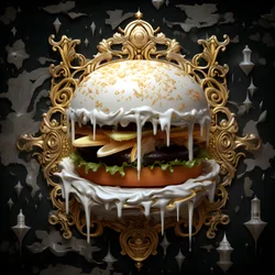 un hamburger di marmo bianco 4
