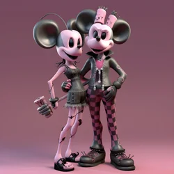 Incubo prima di Natale punk rosa Minnie e Topolino 1