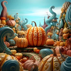 Zucca colorata in 3D