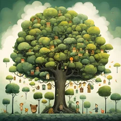 Illustrazione per bambini alberi 1