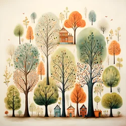 Illustrazione per bambini alberi 2