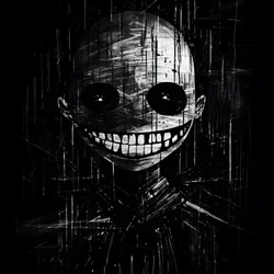 il volto sorridente è disegnato su carta nera 1
