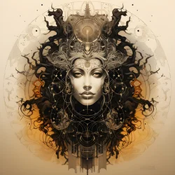 Leonardo da Vinci concetto schizzo album artwork radice di un albero che cresce dalla terra e si estende come Jack e il fagiolo magico nel cielo 3