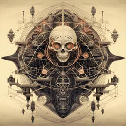 Leonardo da Vinci concetto schizzo album artwork radice di un albero che cresce dalla terra e si estende come Jack e il fagiolo magico nel cielo 4