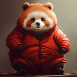 panda rosso bambino umano obeso 3