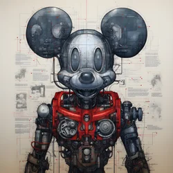 disegni tecnici di Cyberpunk Mickey Mouse 1