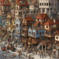 Città con molte persone realistica 2