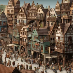 città con molte persone realistica 4