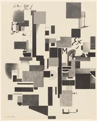 Senza titolo, n. 2 di 6 dal portfolio Merz 3. Kurt Schwitters 6 Lithos. Merz Mappe. Prima cartella dell