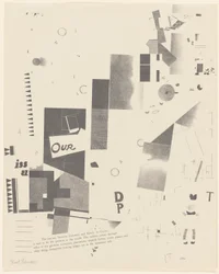 Senza titolo, n. 6 di 6 dal portfolio Merz 3. Kurt Schwitters 6 Lithos. Merz Mappe. Primo Portfolio del Merz Publisher