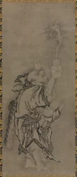 Hotei con Immortali Daoisti: Immortale con Zucca e Drago