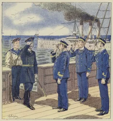 Visita di una nave mercantile da parte di un ufficiale russo