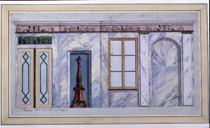 Progetto per un interno di sala da pranzo imperiale