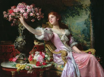 Signora con fiori