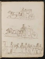 Studi di "un conducente di cab londinese", "un conducente di cittadina - Genova", e "una stazione di cittadina genovese", datato "26 giugno 1861"