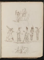 Studio di soldati e cavalli