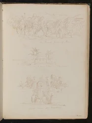 Studio di "i coltivatori di arance di Nizza", uno studio architettonico di "una chiesa e convento sulla strada", uno studio di "donne di Nizza a una fontana"