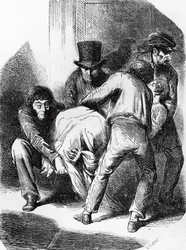Illustrazione per La Duchessa di Langeais, romanzo di Honoré de Balzac dalla collezione intitolata Commedia Umana, incisione di Laisne
