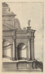 Vista parziale di un monumento [Mercurii Templum] dalla serie 
