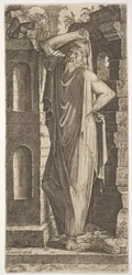 San Filippo, in piedi con la mano sinistra sul fianco e la mano destra appoggiata su...