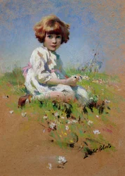 Marjorie - una Ragazza che Raccoglie Margherite