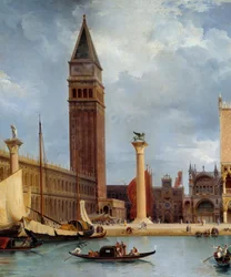 Giro del palazzo (dettaglio della vista di parte del palazzo ducale e della piazzetta a Venezia)