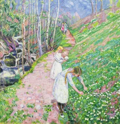 Ragazze che raccolgono anemoni