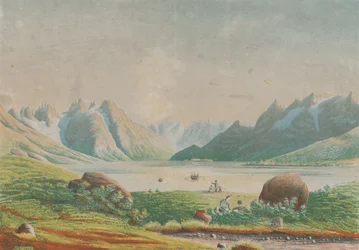 Il lago di Kuggsuak a Tasermiut, Groenlandia, 1863