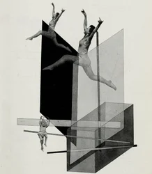 Meccanica umana Varieté. Da Die Bühne im Bauhaus, 1925.