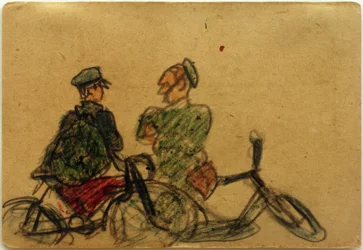 Senza titolo (Ciclisti in conversazione)