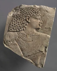 Piccola testa di un uomo, c.667-647 a.C.