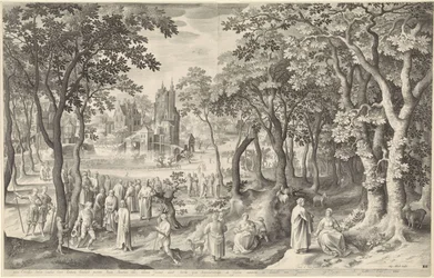 Paesaggio con rovina di un tempio rotondo (serie: Paesaggi con edifici romani antichi)