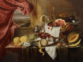 Natura morta con vista immaginaria