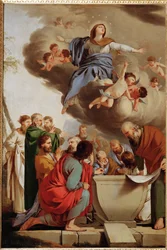 Assunzione di Santa Maria, gli apostoli guardano la tomba vuota (dipinto su tela)