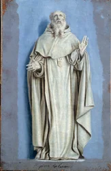 San Pietro Nolasco (1189-1256) in estasi Dipinto con camaieu su tela di Laurent de La Hyre (1606-1656) XVII secolo Sole. 0,36 x 0,23 m Parigi. Museo del Louvre