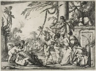 La Sacra Famiglia con putti