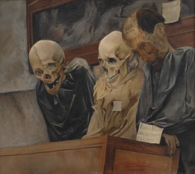 Tre teschi dalle Catacombe dei Cappuccini a Palermo