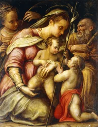 La Sacra Famiglia con il Bambino San Giovanni Battista e Santa Caterina