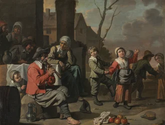 Circolo di Le Nain - Bambini contadini che ballano, 1650