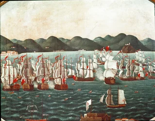 Navi inglesi nella baia di Rio de Janeiro (fine del 18° secolo)