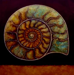 Ammonite oro e borgogna, 2021