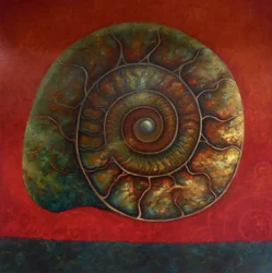 Ammonite rosso e verde