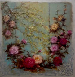 Rose antiche, 2024 (olio su tela)