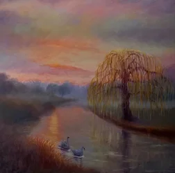 Alba nebbiosa, Parco Bushy, 2024