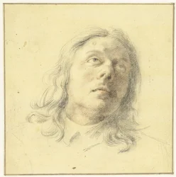 Testa di uomo, guardando in alto
