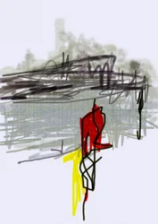 Astratto urbano in stile figure rosse