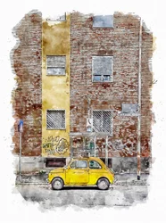 Auto da strada classica gialla